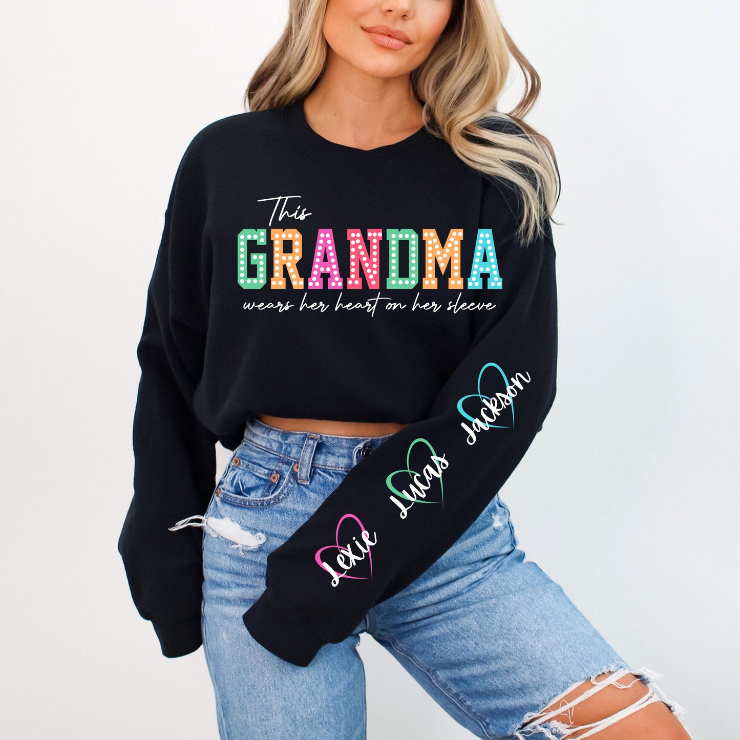 This GRANDMA wears her heart on her sleeve